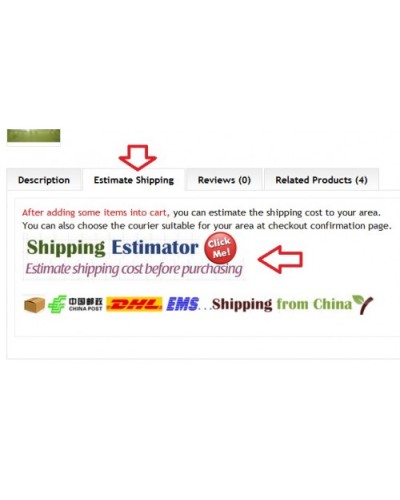 estimate shipping cost link tab